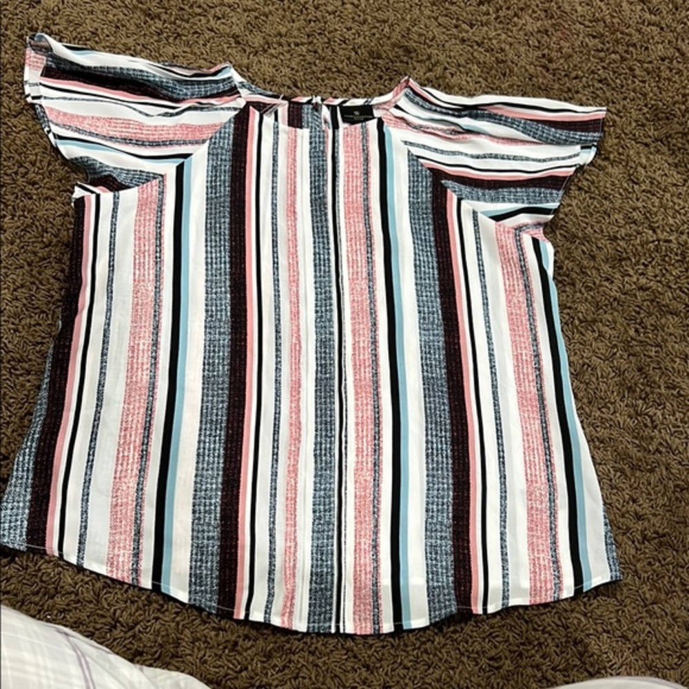 Worthington Striped Blouse in Red, Blue, and White